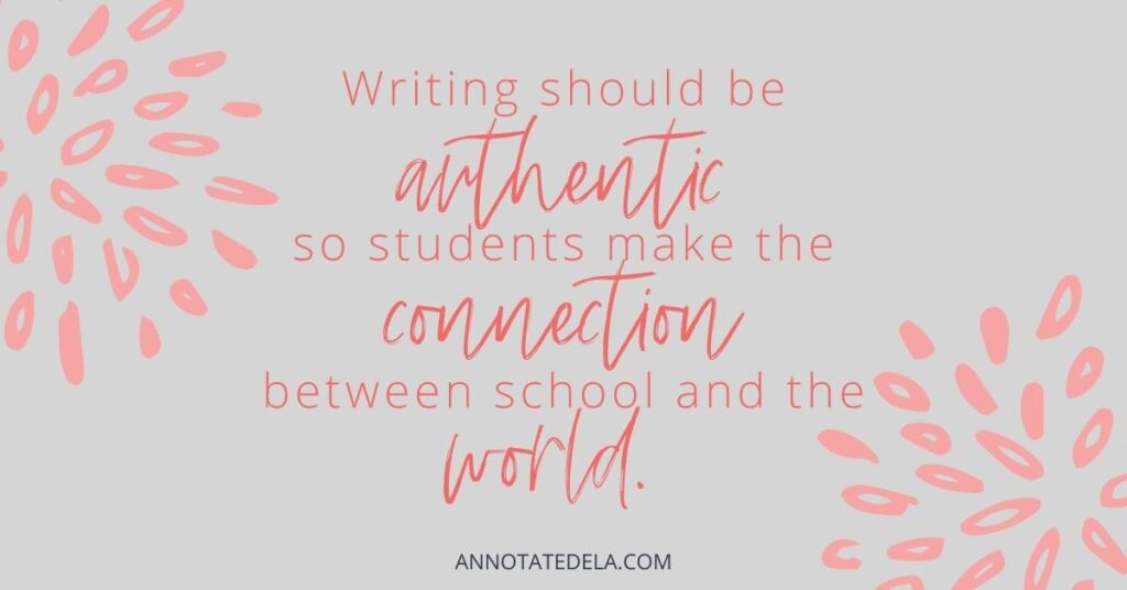 Writing should be authentic. 