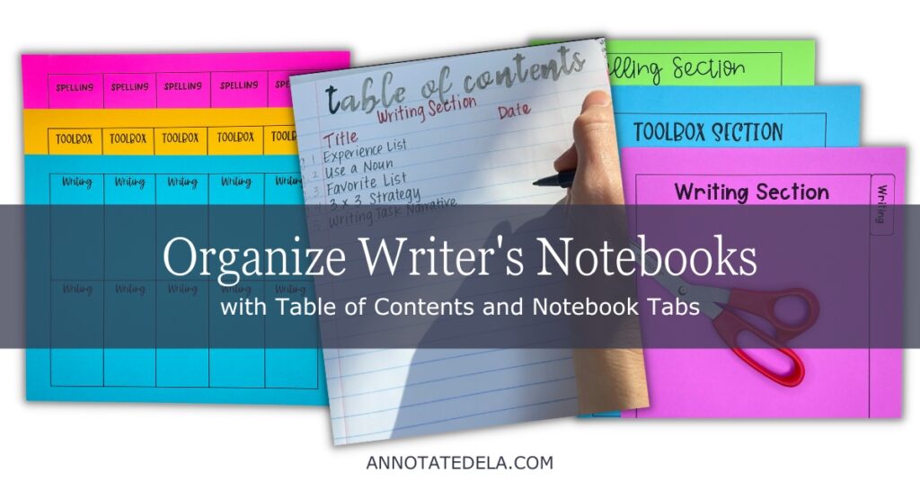 How to set-up writer's notebooks with a table of contents and tabs.