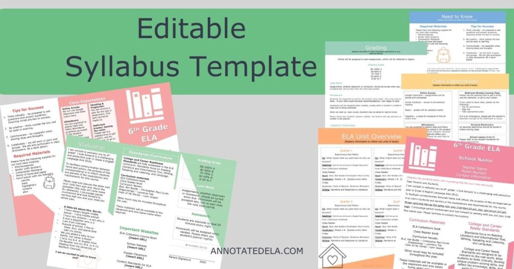 Back to school editable syllabus templates