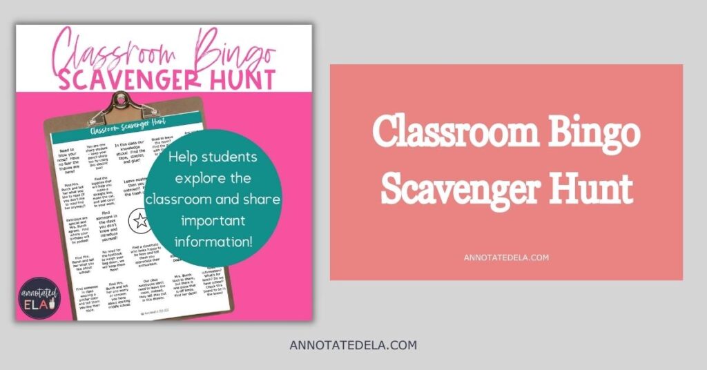 Get students moving with a classroom scavenger hunt for back to school activities.