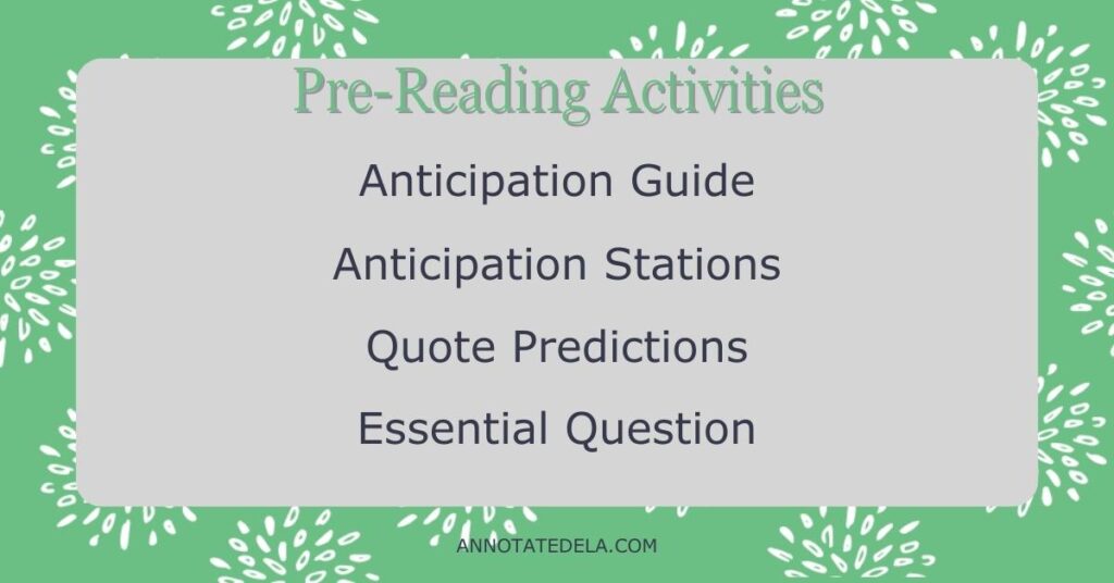Picture of possible pre-reading activities.