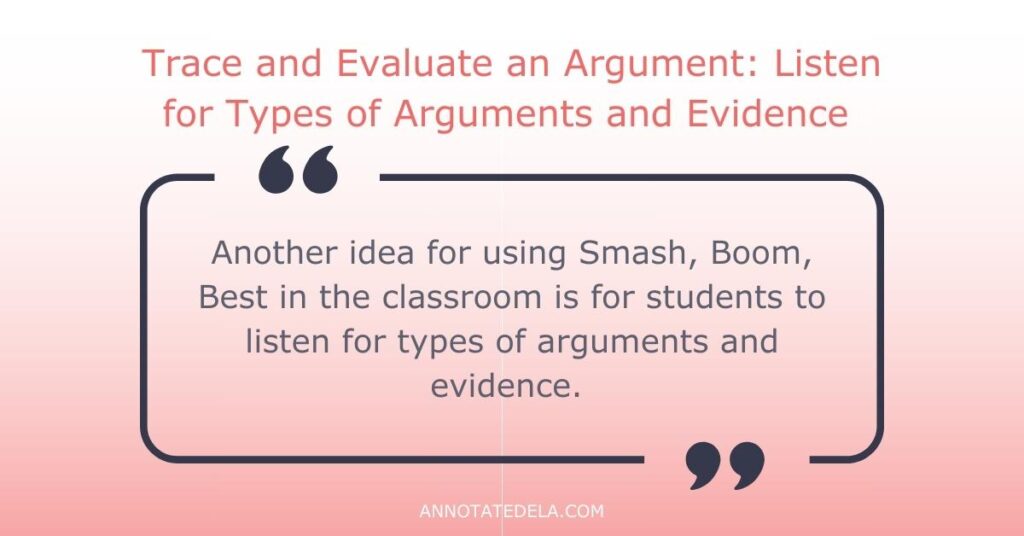 Trace and evaluate an argument looking for types of arguments and evidence.