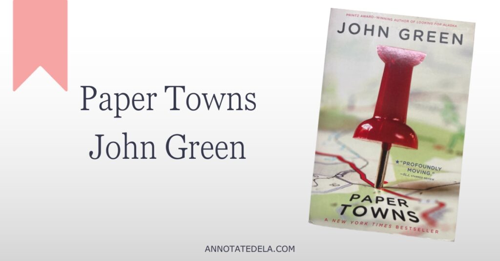 Image of middle grade book suggestion Paper Towns by John Green