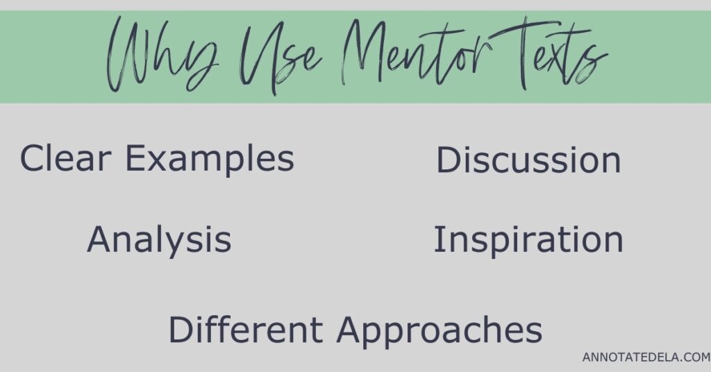 Reasons for using mentor texts to teach narrative hooks.