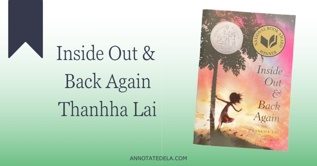Picture of cover of book Inside Out and Back Again by Thanhha Lai for novels in verse.